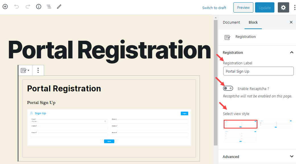 Portal Registration/Sign up