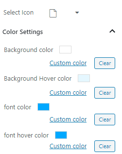 Counter block Icon & Color settings