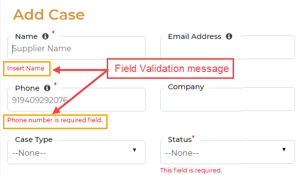 Field Validation Message