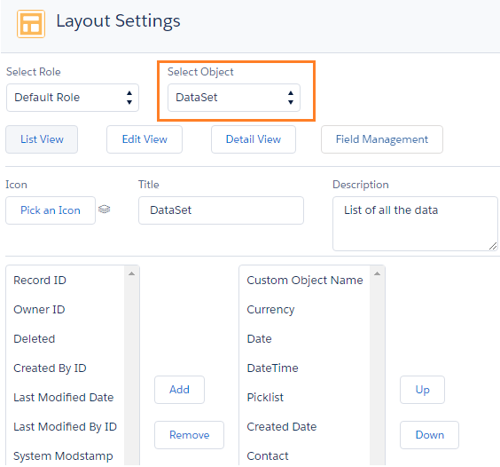 Layout Settings for Custom Object